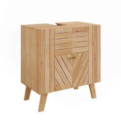 Vicco Meuble sous lavabo Bambou 60x65cm avec 2 portes
