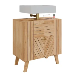 Vicco Meuble sous lavabo Bambou 60x65cm avec 2 portes