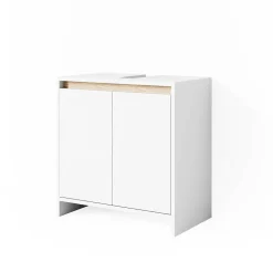 Meuble Vasque|Vicco Meuble sous vasque simple Blanc/Sonoma 58x60cm