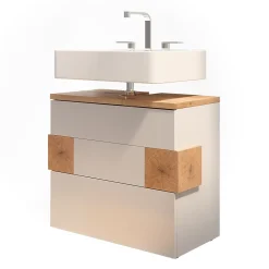 Meuble Vasque|Vicco Meuble sous vasque simple Blanc 70x64.5cm avec 2 tiroirs