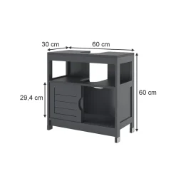Vicco Meuble vasque simple Gris 60x60cm