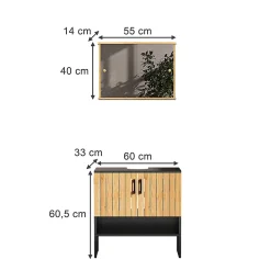 Vicco Meubles bain Bambou 2 pièces