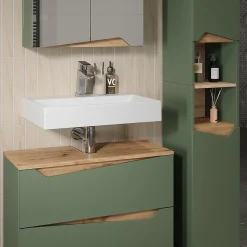 Vicco Meubles bain Vert/Artisan 3 parties avec meuble haut