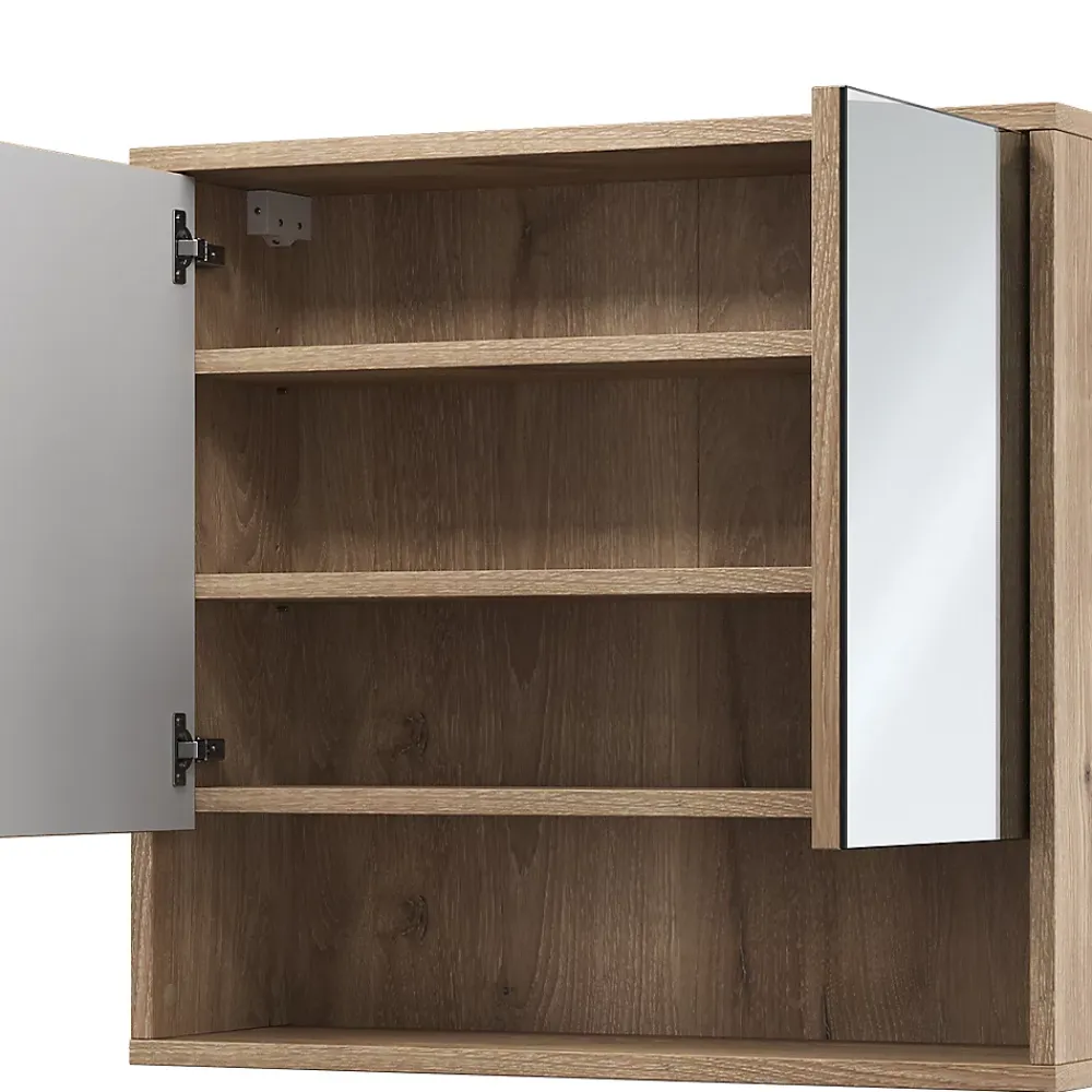 Vicco miroir de salle de bain Chêne Viking 70x65cm avec 2 portes