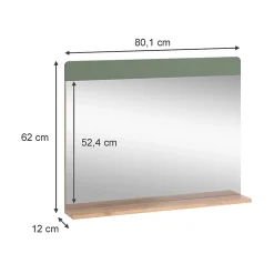 Vicco Miroir de salle de bain Force dor Chêne/Vert 80.1x62cm avec abonnement