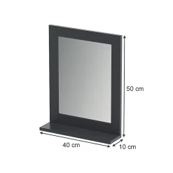 Armoire De Toilette|Vicco Miroir de salle de bain Gris 50x40cm