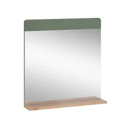 Armoire De Toilette|Vicco Miroir de salle de bain Vert/force de lor Chêne 60x62cm avec tablette
