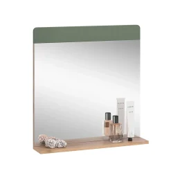 Armoire De Toilette|Vicco Miroir de salle de bain Vert/force de lor Chêne 60x62cm avec tablette