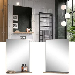 Armoire De Toilette|Vicco Miroir de salle de bain Anthracite/Viking Oak 60x80cm