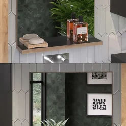Armoire De Toilette|Vicco Miroir de salle de bain Anthracite/Viking Oak 60x80cm