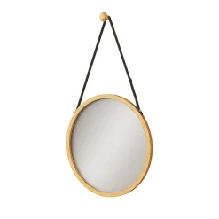 Armoire De Toilette|Vicco Miroir mural Bambou 38x38cm avec sangle réglable