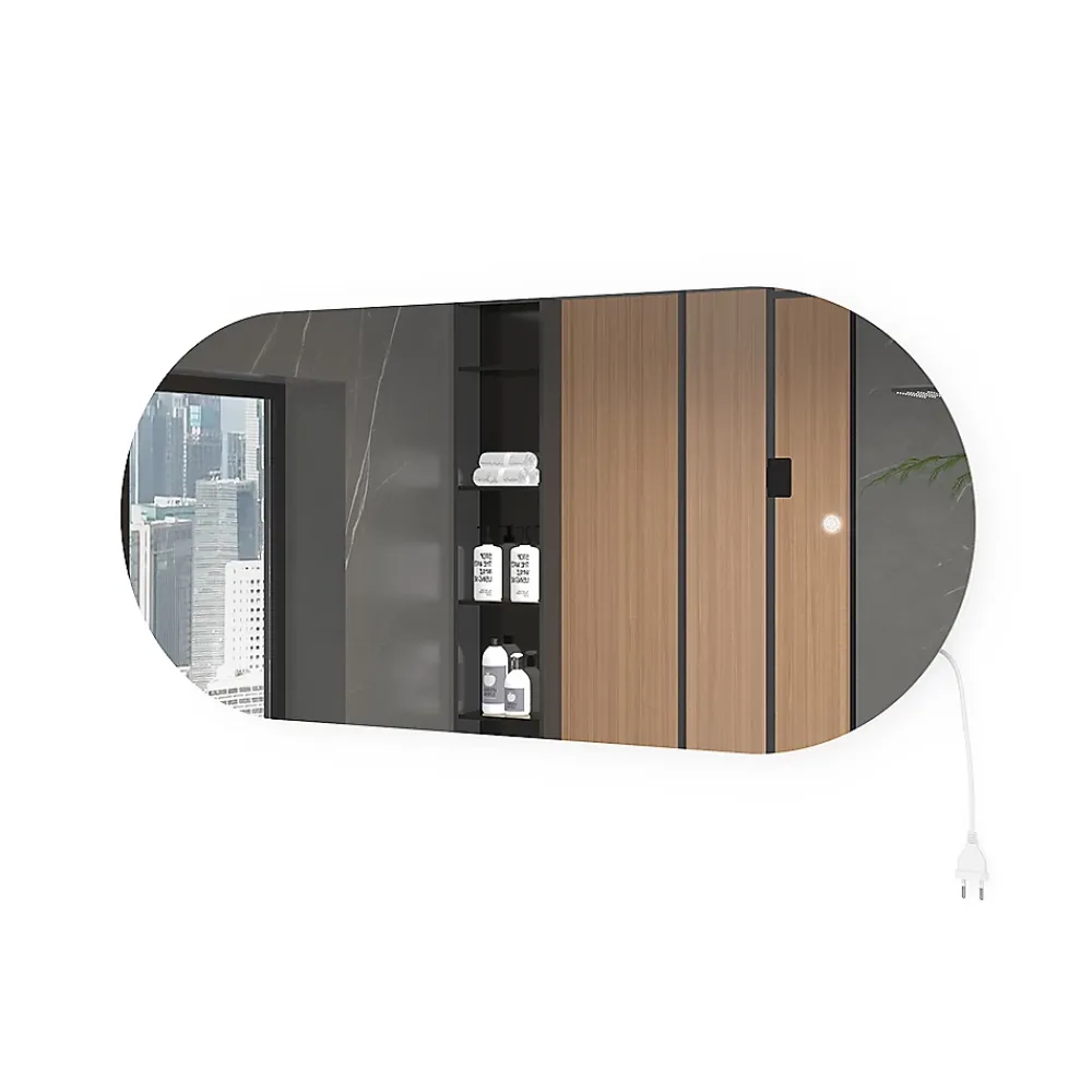 Armoire De Toilette|Vicco Miroir mural Blanc 110x50cm avec éclairage LED