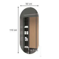 Armoire De Toilette|Vicco Miroir mural Blanc 110x50cm avec éclairage LED