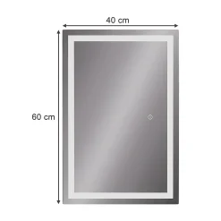 Vicco Miroir mural Verre 40x60cm avec éclairage frontal