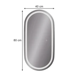 Vicco Miroir mural Verre 40x80cm avec éclairage frontal