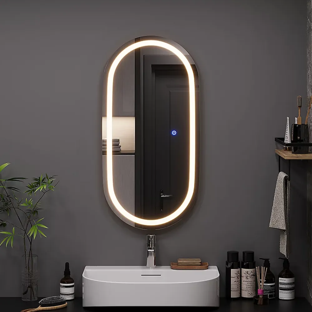 Vicco Miroir mural Verre 40x80cm avec éclairage frontal