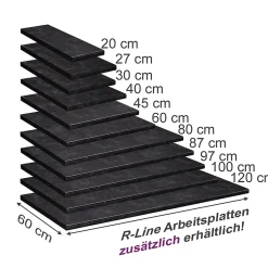 Vicco Plan de travail cuisine Anthracite 30cm