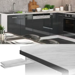Vicco Plan de travail cuisine Marbre blanc 160cm