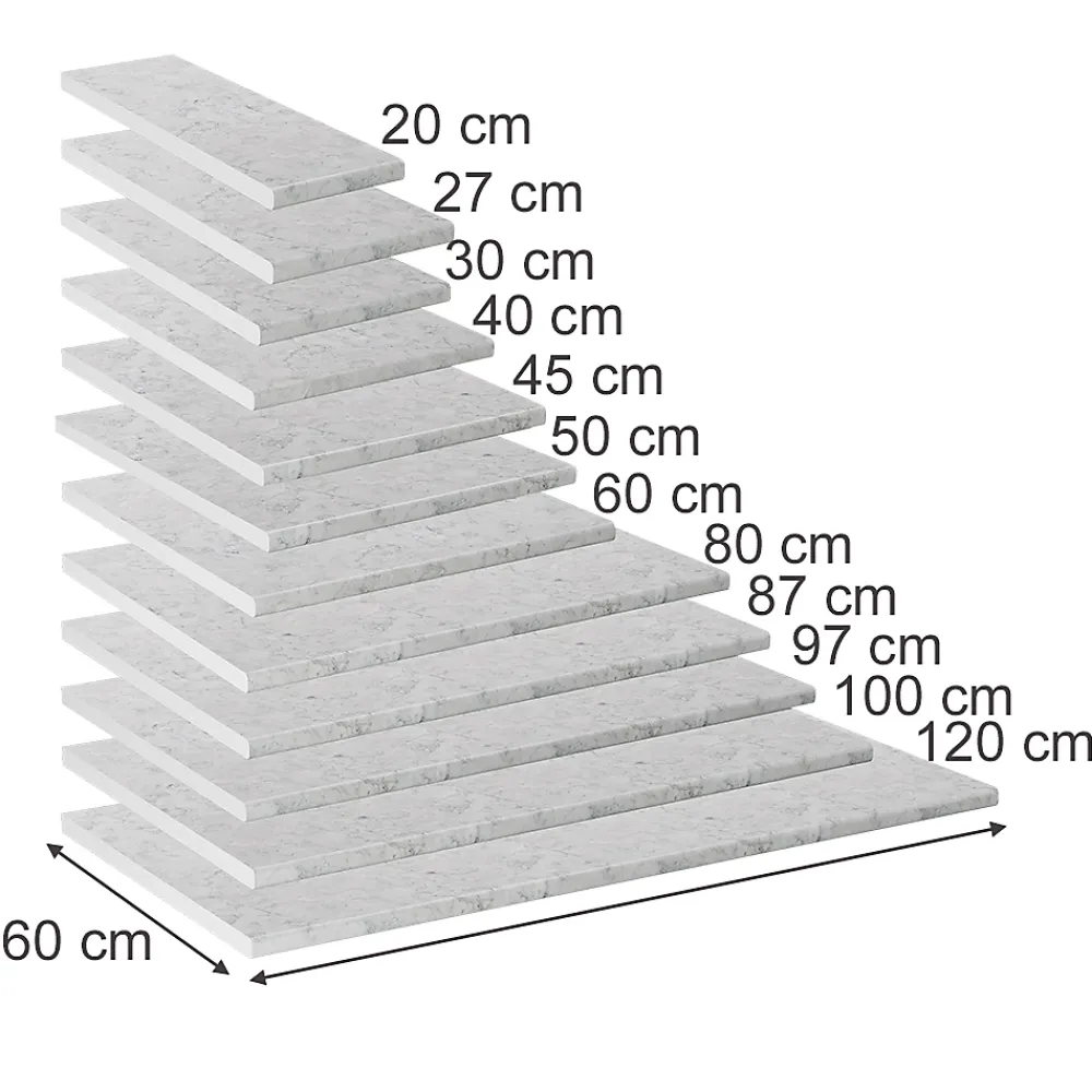 Plan De Travail Buanderie|Vicco Plan de travail cuisine Marbre blanc 80cm