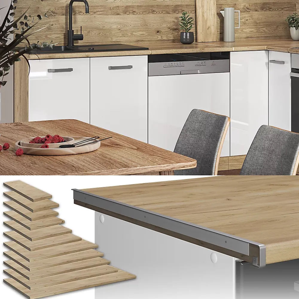 Vicco Plan de travail cuisine Chêne de force doré 80cm