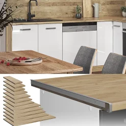 Plan De Travail Buanderie|Vicco Plan de travail cuisine Chêne de force doré 50cm