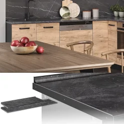 Vicco Plan de travail cuisine Anthracite 240cm
