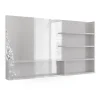 Vicco Étagère à miroir Blanc Haute brillance 119.8x70cm avec compartiments ouverts