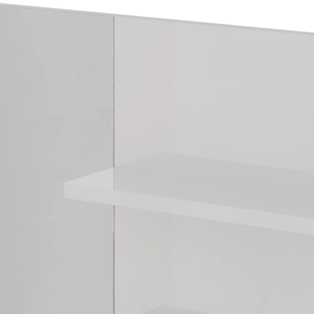 Vicco Étagère à miroir Blanc Haute brillance 119.8x70cm avec compartiments ouverts