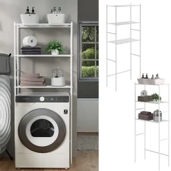 Meuble Wc|Vicco Étagère pour machine à laver Blanc 66x162cm