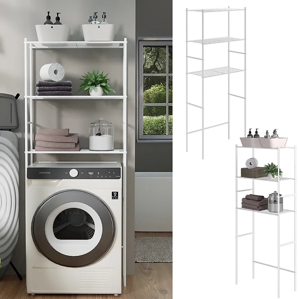 Meuble Wc|Vicco Étagère pour machine à laver Blanc 66x162cm