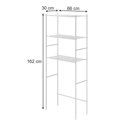 Meuble Wc|Vicco Étagère pour machine à laver Blanc 66x162cm