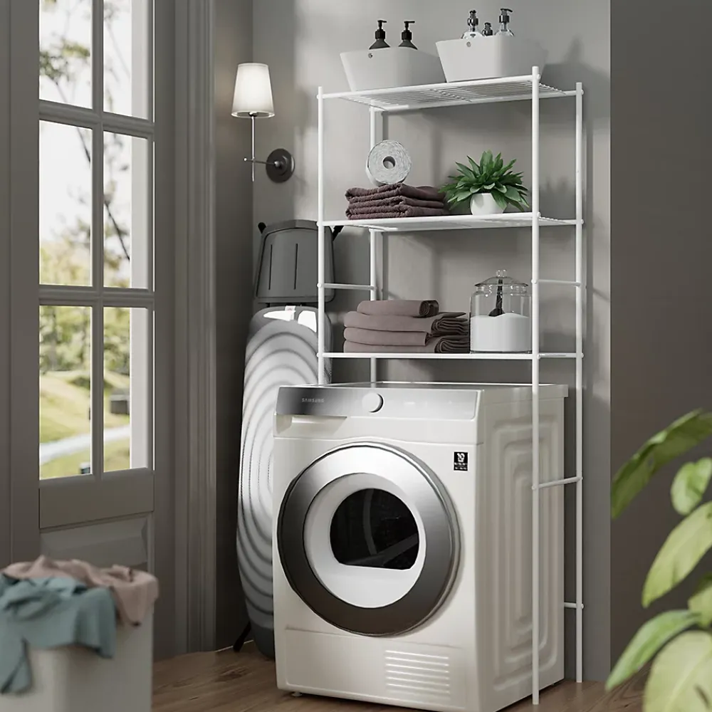 Meuble Wc|Vicco Étagère pour machine à laver Blanc 66x162cm