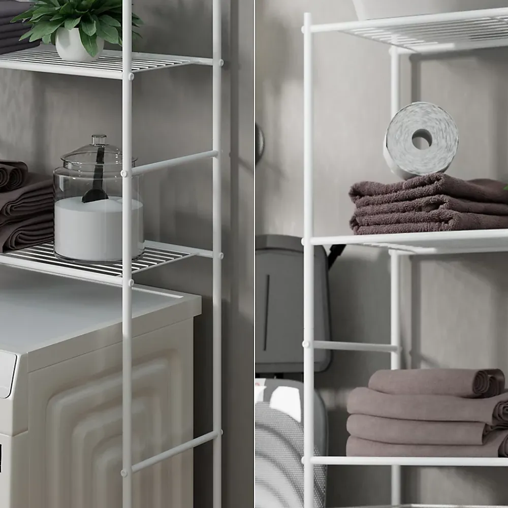 Meuble Wc|Vicco Étagère pour machine à laver Blanc 66x162cm