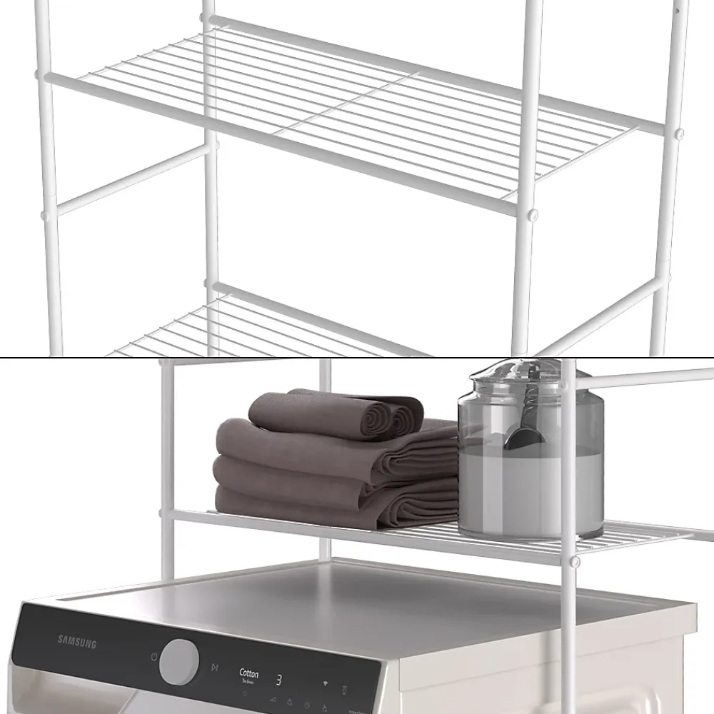 Meuble Wc|Vicco Étagère pour machine à laver Blanc 66x162cm