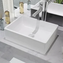 Vidaxl Lavabo Céramique Lave-Mains Vasque Evier pour Salle de Bain Toilette 142339