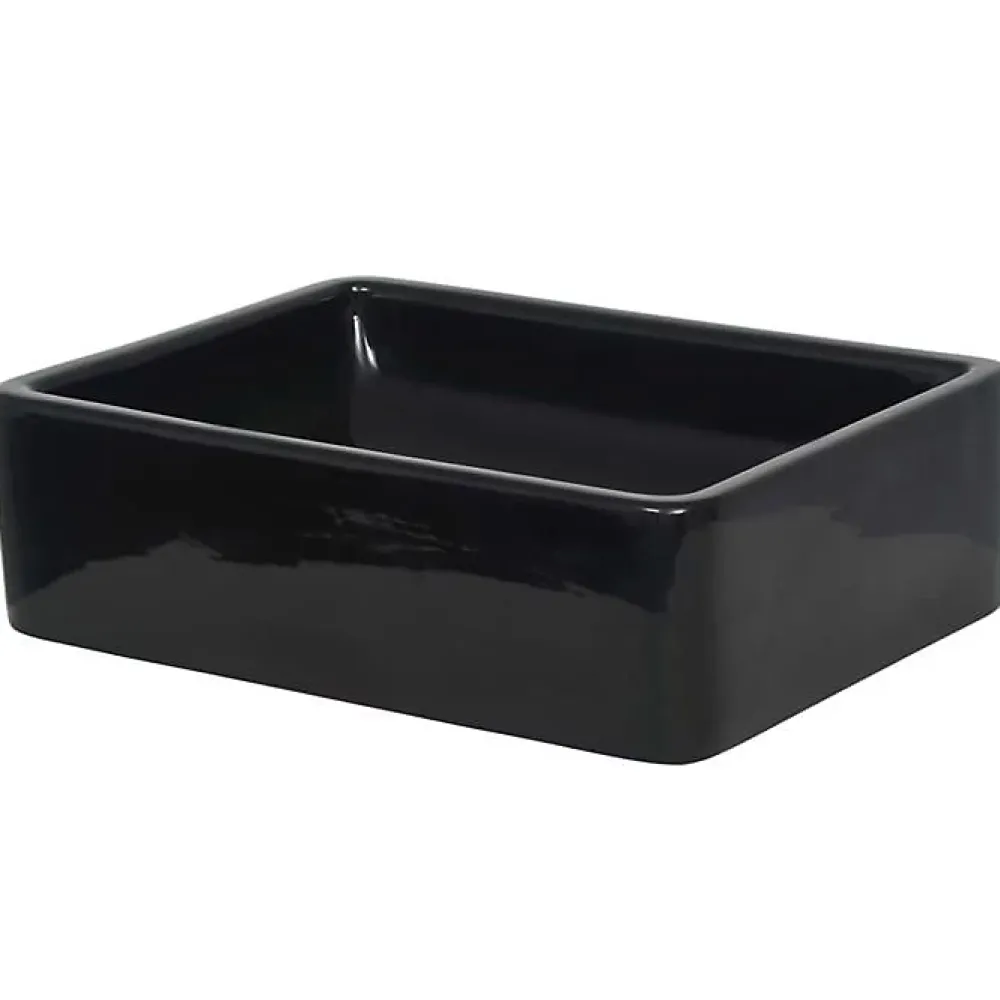 Vidaxl Lavabo Céramique Rectangulaire Noir Vasque Salle de Bain Toilette 142734