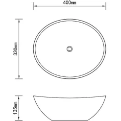 Vidaxl Lavabo en Forme Ovale Céramique Blanc Lave-mains Vasque Salle de Bain 140674