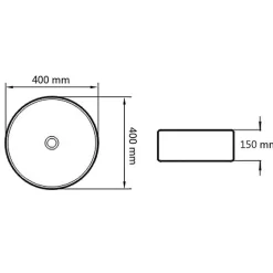 Lavabo|Vidaxl Lavabo Ronde Céramique Lave-Mains Vasque Evier pour Salle de Bain 142340