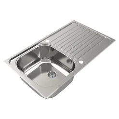 Évier compact de cuisine 1 cuve et 1 égouttoir en acier inoxydable Jabiri