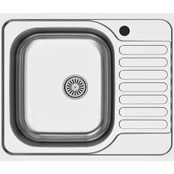 Evier Et Robinet De Buanderie| Évier compact de cuisine 1 cuve et 1 égouttoir XS en acier inoxydable Jabiri
