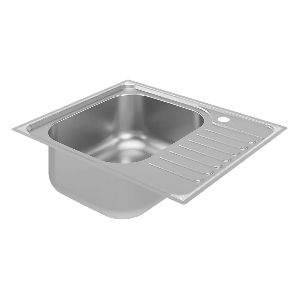 Evier Et Robinet De Buanderie| Évier compact de cuisine 1 cuve et 1 égouttoir XS en acier inoxydable Jabiri