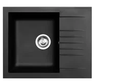 Nord Inox Évier compact en composite noir 1 bac à encastrer Karta