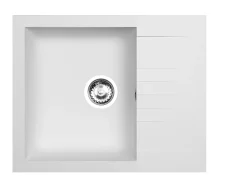 Evier Et Robinet De Buanderie|Nord Inox Évier compact en composite blanc 1 bac à encastrer Karta