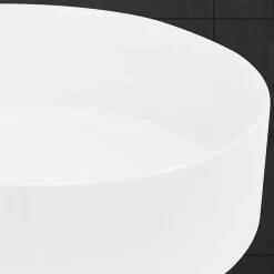 Vasque À Poser|ECD Germany Évier céramique vasque a poser ronde moderne lave-mains salle de bain 355 mm