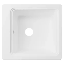 Evier Et Robinet De Buanderie|GoodHome Évier de cuisine 1 cuve en composite de quartz blanc mat avec accessoires Romesco