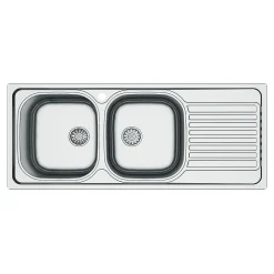 Évier de cuisine 2 cuves et 1 égouttoir en acier inoxydable Jabiri
