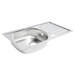 Evier Et Robinet De Buanderie| Évier de cuisine à encastrer 1 bac Turing inox satiné