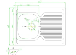 Évier de cuisine à poser 1 bac Mayr acier inoxydable gris