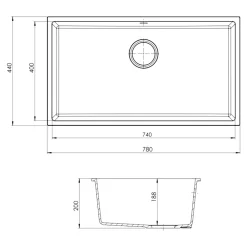 GoodHome Évier de cuisine en composite de quartz blanc 1 bac à encastrer Sorrel