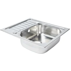 Evier Et Robinet De Buanderie|Cooke & Lewis Évier de cuisine en inox poli 1 bac à encastrer Sagan
